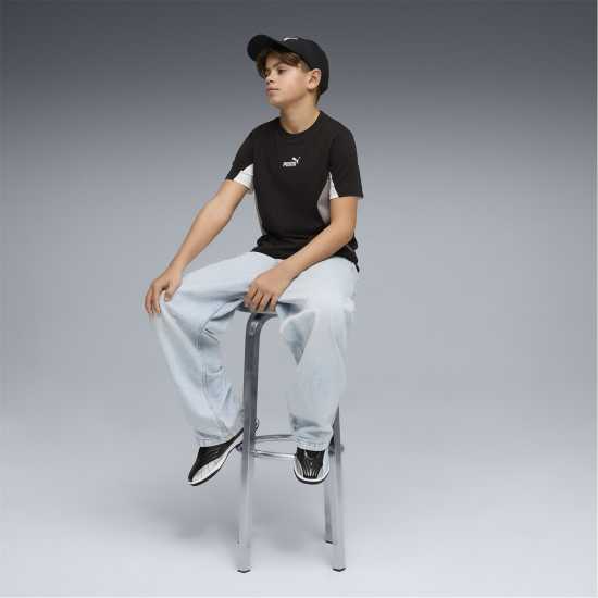 Puma Colr Block Tee Jn63 Blk/Wht/Gry 