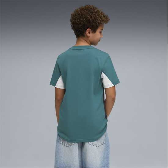 Puma Colr Block Tee Jn63 Emerald 