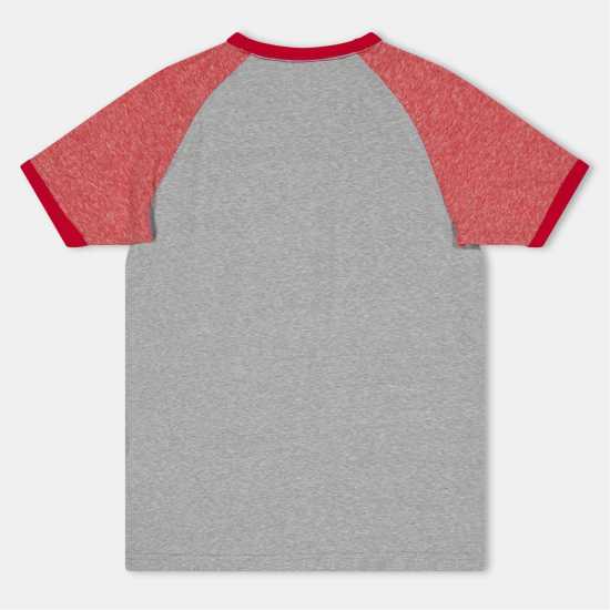 Farah Unisex Kids' Injection Slub Ringer Short Sleeve T-Shirt Сиво 