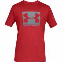 Under Armour Мъжка Тениска Box Sportstyle T Shirt Mens Red/Steel Мъжко облекло за едри хора