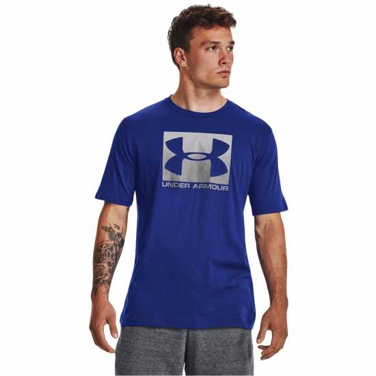 Under Armour Мъжка Тениска Box Sportstyle T Shirt Mens Royal/Graphite Мъжко облекло за едри хора
