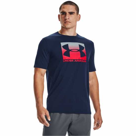 Under Armour Мъжка Тениска Box Sportstyle T Shirt Mens Navy/Graphite Мъжко облекло за едри хора