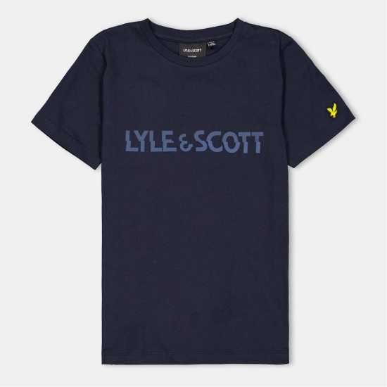 Lyle And Scott Kids' Logo Regular Fit T-Shirt Тъмно морско Син Z271 
