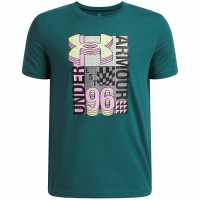 Under Armour Ua Logo Collage Tee Jn63 Rack Green/Blck 