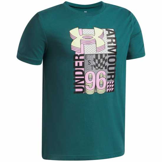 Under Armour Ua Logo Collage Tee Jn63 Rack Green/Blck 