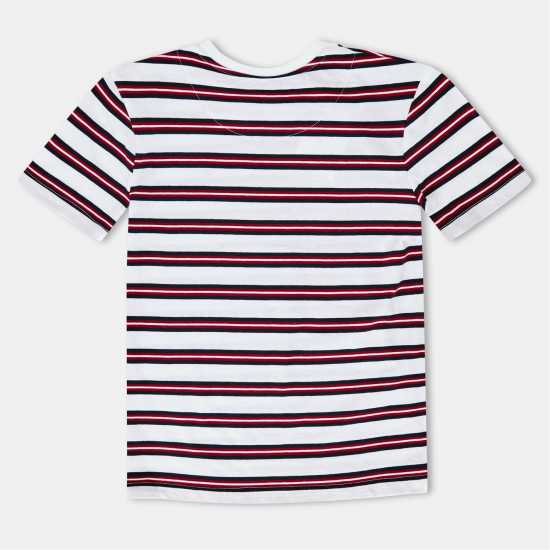 Farah Unisex Kids' Tobago Stripe Short Sleeve T-Shirt Бяло 