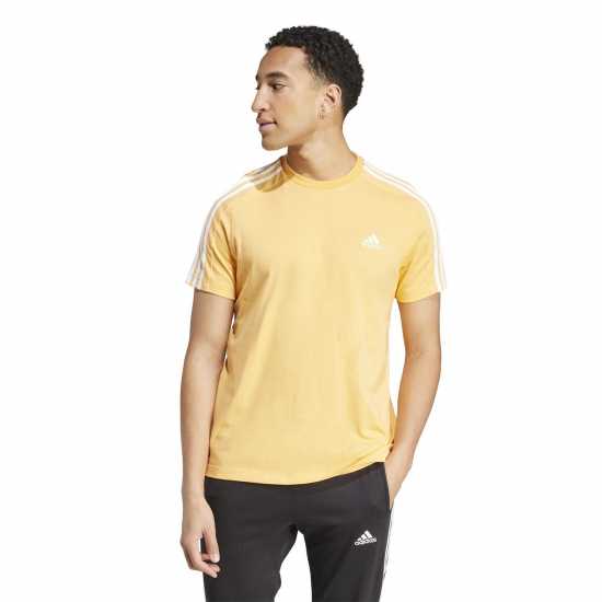 Adidas Мъжка Риза Essentials 3-Stripes T-Shirt Mens Hazy Orange Мъжко облекло за едри хора