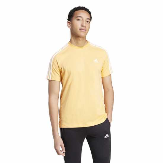 Adidas Мъжка Риза Essentials 3-Stripes T-Shirt Mens Hazy Orange Мъжко облекло за едри хора