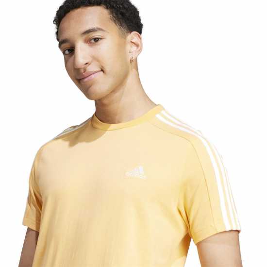Adidas Мъжка Риза Essentials 3-Stripes T-Shirt Mens Hazy Orange Мъжко облекло за едри хора