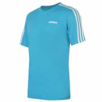 Adidas Мъжка Риза Essentials 3-Stripes T-Shirt Mens Blue Dawn/Wht Мъжко облекло за едри хора
