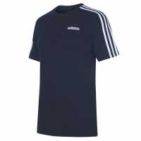 Adidas Мъжка Риза Essentials 3-Stripes T-Shirt Mens Морско синьо/Бяло Мъжко облекло за едри хора