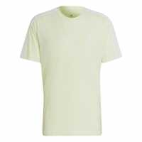 Adidas Мъжка Риза Essentials 3-Stripes T-Shirt Mens Lime/White Мъжко облекло за едри хора