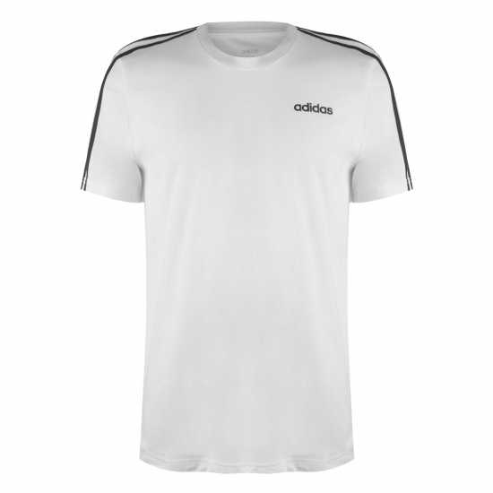 Adidas Мъжка Риза Essentials 3-Stripes T-Shirt Mens Бяло/Черно Мъжко облекло за едри хора