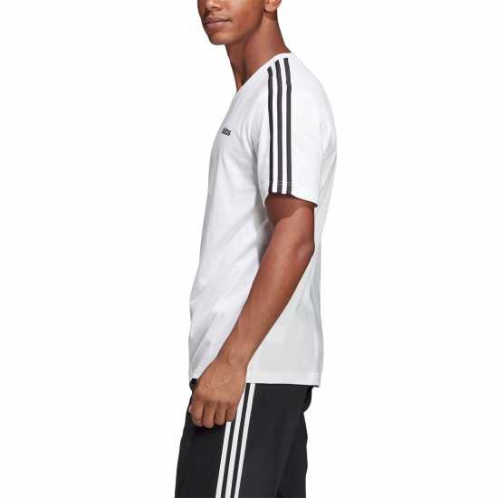 Adidas Мъжка Риза Essentials 3-Stripes T-Shirt Mens Бяло/Черно Мъжко облекло за едри хора