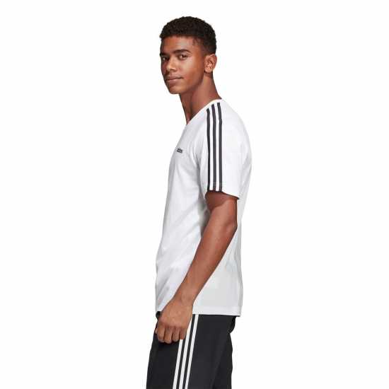 Adidas Мъжка Риза Essentials 3-Stripes T-Shirt Mens Бяло/Черно Мъжко облекло за едри хора
