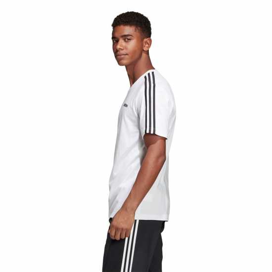 Adidas Мъжка Риза Essentials 3-Stripes T-Shirt Mens White/Black Мъжко облекло за едри хора