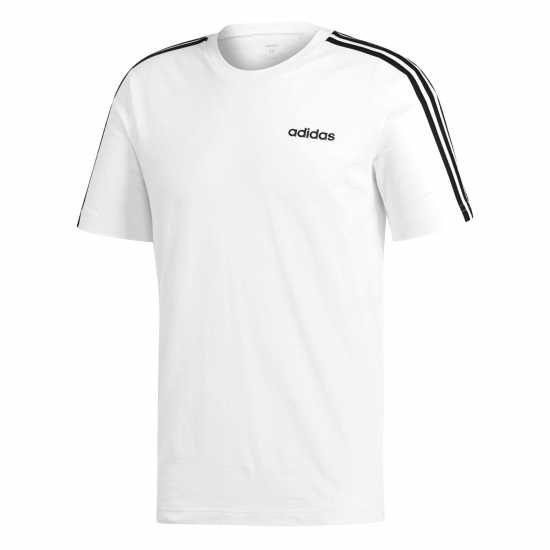 Adidas Мъжка Риза Essentials 3-Stripes T-Shirt Mens Бяло/Черно Мъжко облекло за едри хора