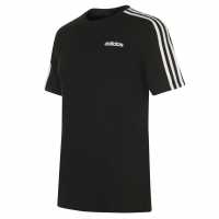 Adidas Мъжка Риза Essentials 3-Stripes T-Shirt Mens Black/White Мъжко облекло за едри хора