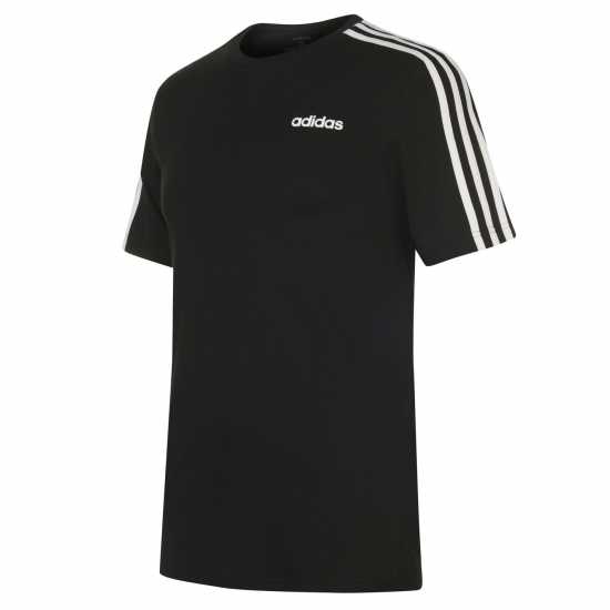 Adidas Мъжка Риза Essentials 3-Stripes T-Shirt Mens Черно/Бяло Мъжко облекло за едри хора