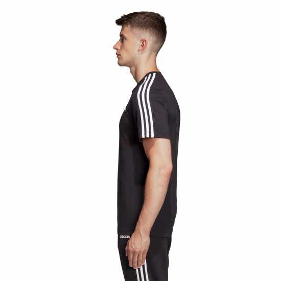 Adidas Мъжка Риза Essentials 3-Stripes T-Shirt Mens Black/White Мъжко облекло за едри хора