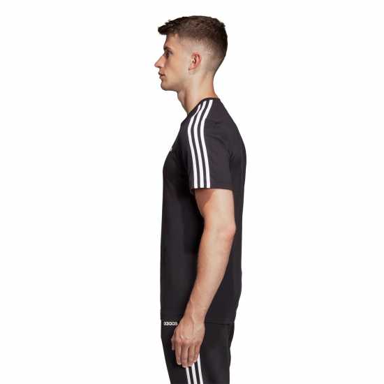 Adidas Мъжка Риза Essentials 3-Stripes T-Shirt Mens Черно/Бяло Мъжко облекло за едри хора