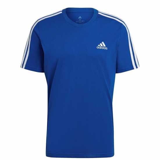 Adidas Мъжка Риза Essentials 3-Stripes T-Shirt Mens Blue/White Мъжко облекло за едри хора