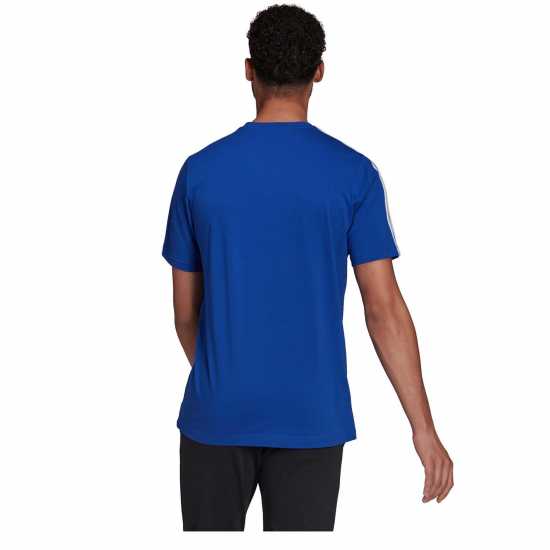 Adidas Мъжка Риза Essentials 3-Stripes T-Shirt Mens Blue/White - Мъжко облекло за едри хора