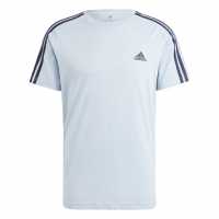 Adidas Мъжка Риза Essentials 3-Stripes T-Shirt Mens Wonder Blue Мъжко облекло за едри хора