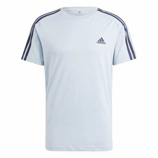 Adidas Мъжка Риза Essentials 3-Stripes T-Shirt Mens Чудесно синьо Мъжко облекло за едри хора