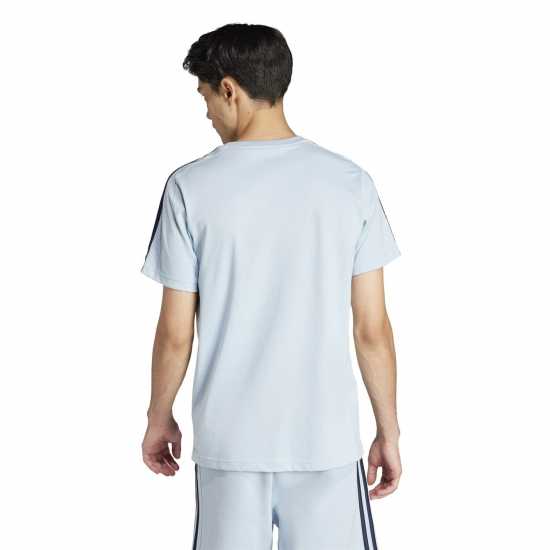 Adidas Мъжка Риза Essentials 3-Stripes T-Shirt Mens Wonder Blue Мъжко облекло за едри хора