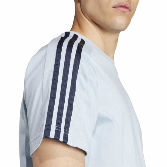 Adidas Мъжка Риза Essentials 3-Stripes T-Shirt Mens Wonder Blue Мъжко облекло за едри хора