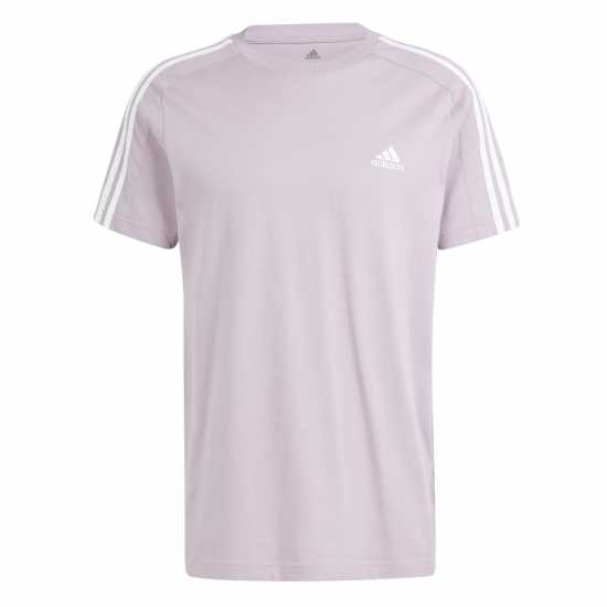 Adidas Мъжка Риза Essentials 3-Stripes T-Shirt Mens Preloved Fig Мъжко облекло за едри хора