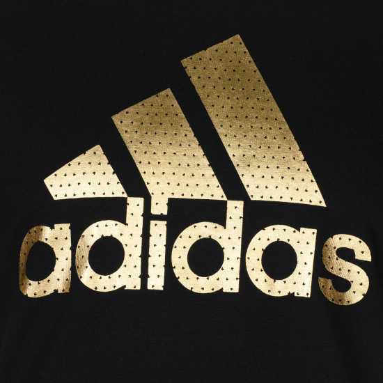 Adidas Мъжка Тениска Foil Logo T Shirt Mens Black/Gold Мъжки тениски и фланелки