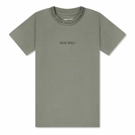 Jack Wills Jacquard Tee Jn53 Washed Khaki Детски тениски и фланелки