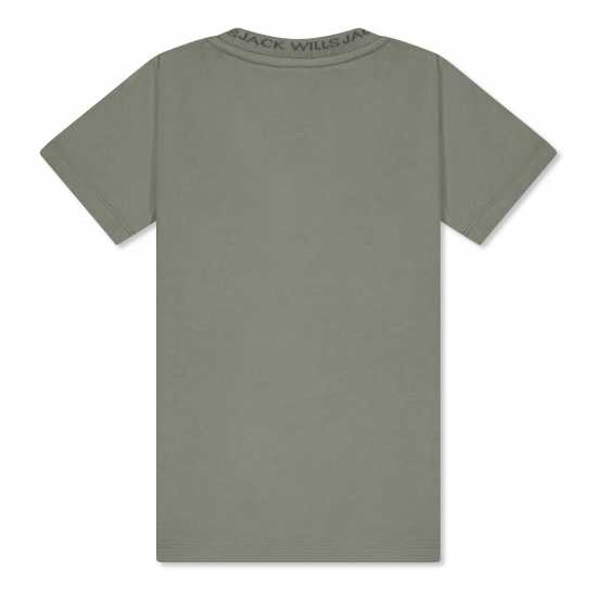Jack Wills Jacquard Tee Jn53 Washed Khaki Детски тениски и фланелки