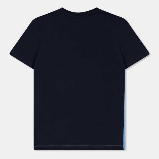 Farah Unisex Kids' Colourblock Short Sleeve T-Shirt Blue 