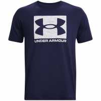 Under Armour Abc Camo Boxed Logo Short Sleeve Blue Мъжко облекло за едри хора
