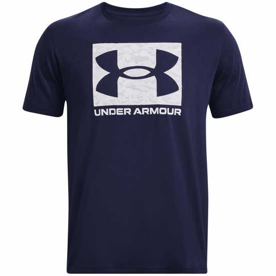 Under Armour Abc Camo Boxed Logo Short Sleeve Blue Мъжко облекло за едри хора