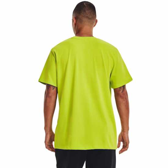 Under Armour Logo Embroidered Heavyweight Short Sleeve Men's Green Мъжки ризи