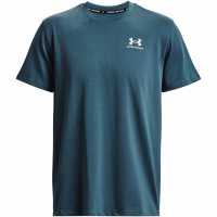 Under Armour Logo Embroidered Heavyweight Short Sleeve Men's Blue Мъжки ризи