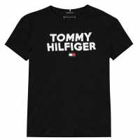 Tommy Hilfiger Тениска Junior Corp Logo T Shirt Black 