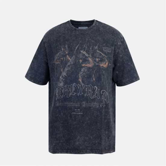 Firetrap Men's Acid Wash Oversized T-Shirt Доберман 