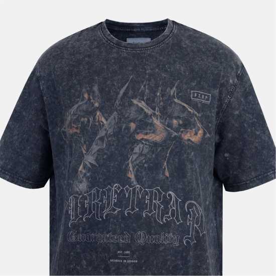 Firetrap Men's Acid Wash Oversized T-Shirt Доберман 