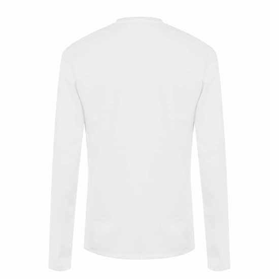 Lee Cooper Мъжка Тениска Обло Деколте Essential Long Sleeve Crew T Shirt Mens White Мъжки ризи