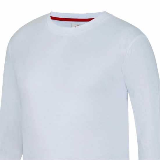 Lee Cooper Мъжка Тениска Обло Деколте Essential Long Sleeve Crew T Shirt Mens White Мъжки ризи