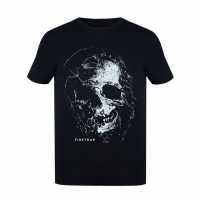 Firetrap Мъжка Тениска Large Logo T Shirt Mens Black Skull Мъжко облекло за едри хора