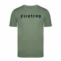 Firetrap Мъжка Тениска Large Logo T Shirt Mens Khaki Мъжко облекло за едри хора