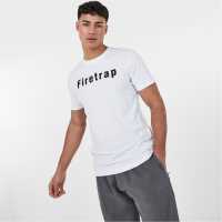 Firetrap Мъжка Тениска Large Logo T Shirt Mens White Мъжко облекло за едри хора