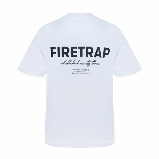 Firetrap Мъжка Тениска Large Logo T Shirt Mens Off White Мъжко облекло за едри хора