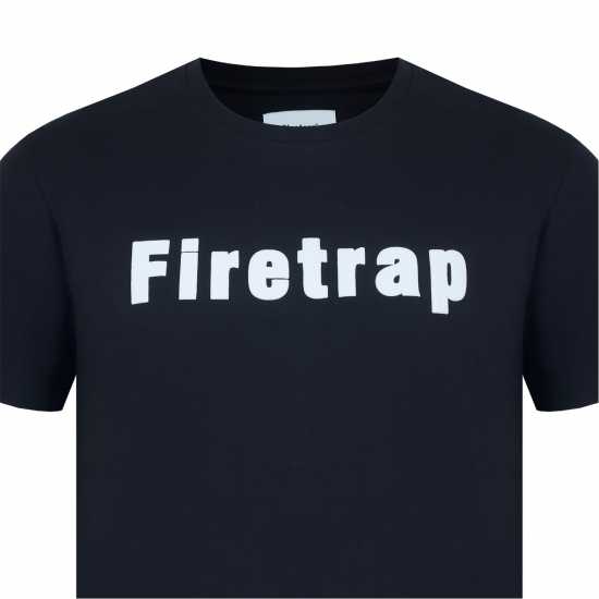 Firetrap Мъжка Тениска Large Logo T Shirt Mens Black 